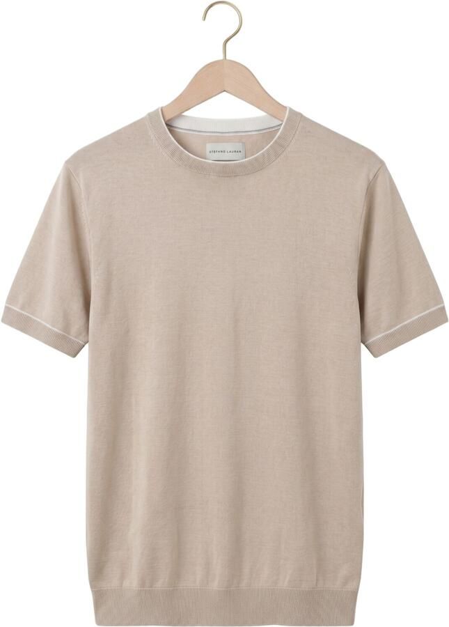 STEFANO LAURAN Heren Polo's & T-shirts T-shirt Bror Beige - Foto 2
