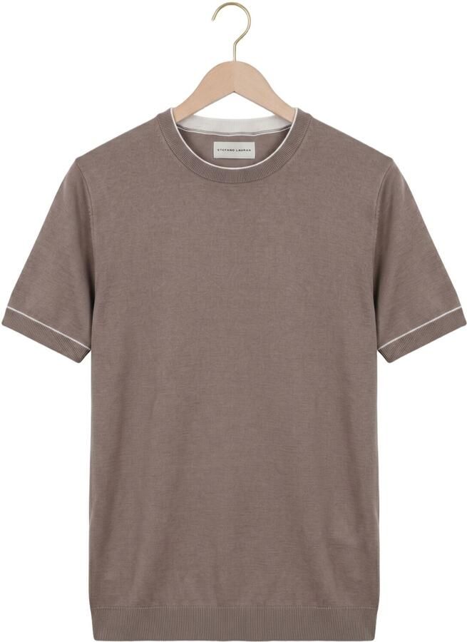 STEFANO LAURAN Heren Polo's & T-shirts T-shirt Bror Taupe - Foto 2