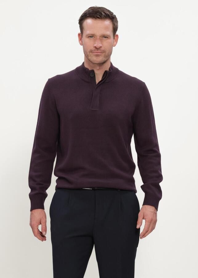 STEFANO LAURAN Heren Truien & Vesten Double Knit Zip Bordeaux
