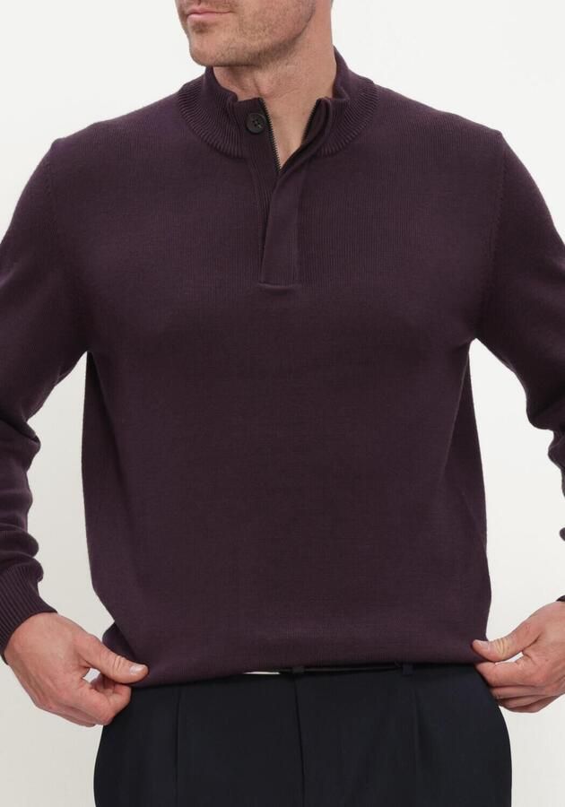 STEFANO LAURAN Heren Truien & Vesten Double Knit Zip Bordeaux - Foto 3