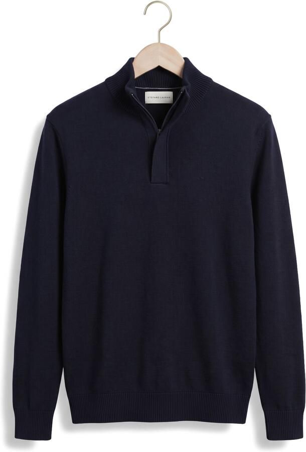 STEFANO LAURAN Heren Truien & Vesten Double Knit Zip Donkerblauw - Foto 4
