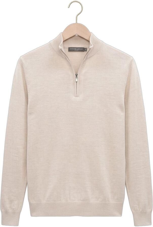 STEFANO LAURAN Heren Truien & Vesten Half Zip Anders Beige - Foto 4