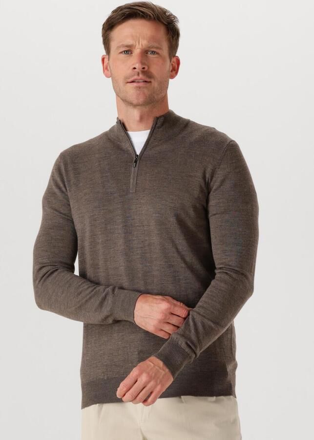 STEFANO LAURAN Heren Truien & Vesten Half Zip Anders Bruin - Foto 4