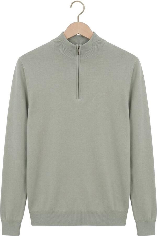 STEFANO LAURAN Heren Truien & Vesten Half Zip Anders Groen - Foto 4