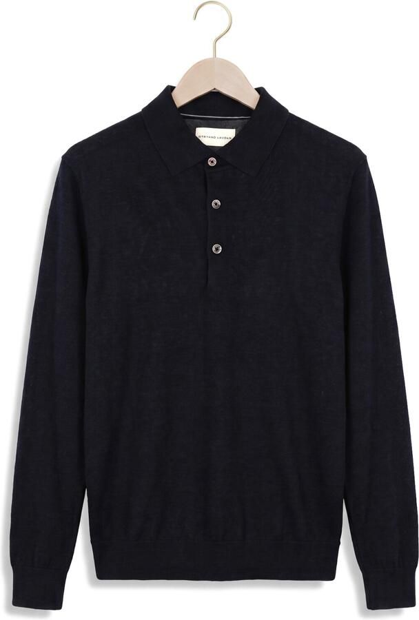 STEFANO LAURAN Heren Truien & Vesten Polo Button Merino Donkerblauw - Foto 4