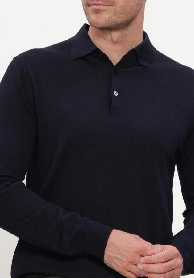 STEFANO LAURAN Heren Truien & Vesten Polo Button Merino Donkerblauw - Foto 3