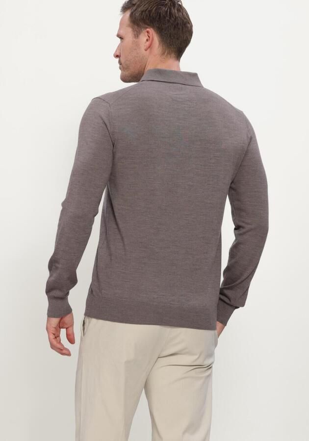 STEFANO LAURAN Heren Truien & Vesten Polo Button Merino Taupe - Foto 2