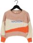 Street called Madison ribgebreide trui met tekst roze wit oranje - Thumbnail 1
