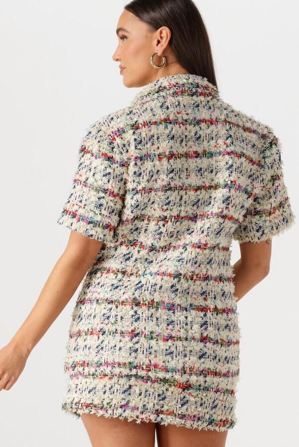 Studio AMAYA tweed geruit regular blazer ecru - Foto 4