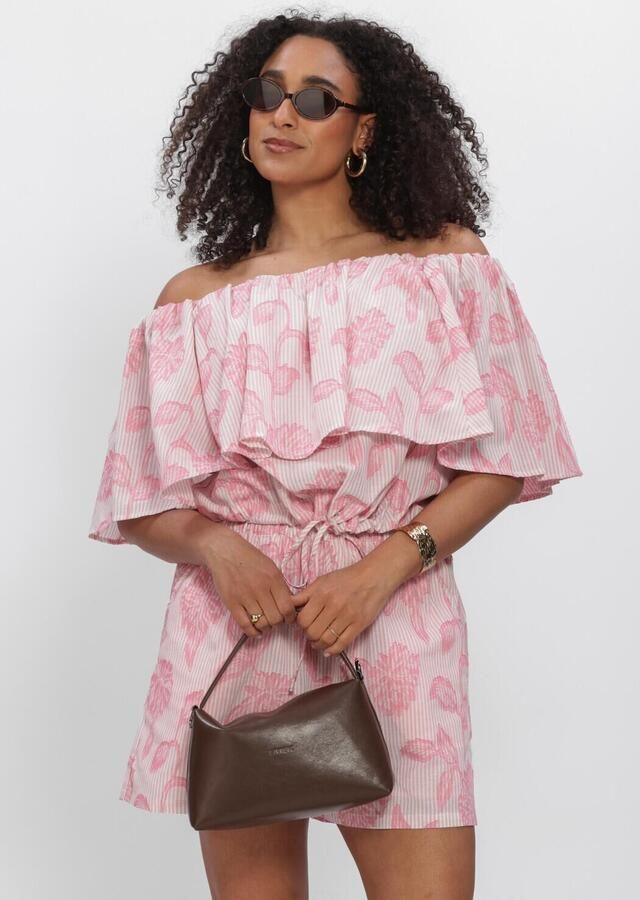 Studio AMAYA gestreepte off shoulder top roze