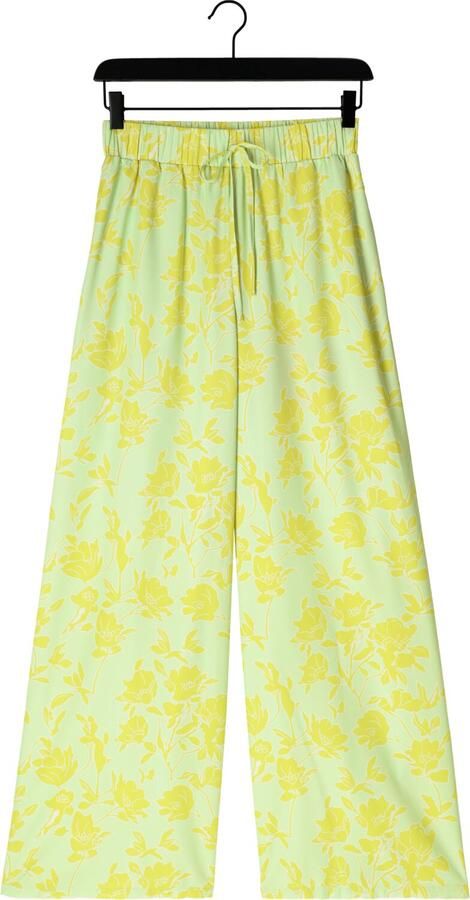 Studio AMAYA wide leg high waist gebloemde broek groen - Foto 4