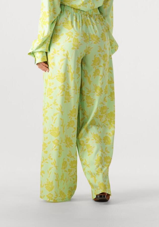 Studio AMAYA wide leg high waist gebloemde broek groen - Foto 2