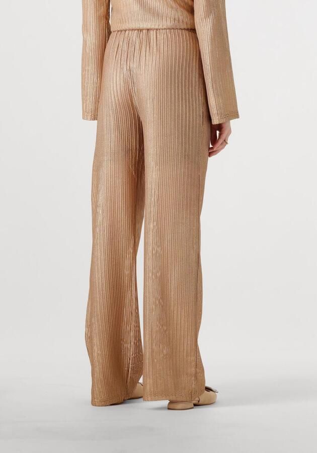 Studio AMAYA wide leg regular waist broek goud