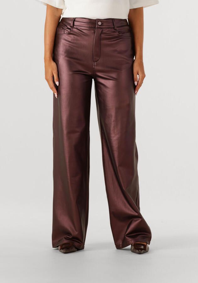 Studio AMAYA wide leg high waist broek bruin - Foto 4