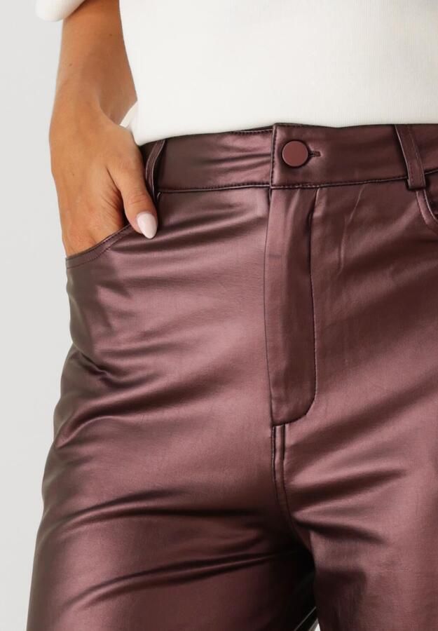 Studio AMAYA wide leg high waist broek bruin - Foto 2