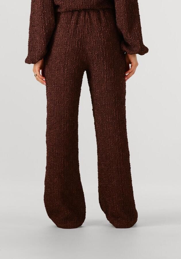 Studio AMAYA straight high waist broek bruin