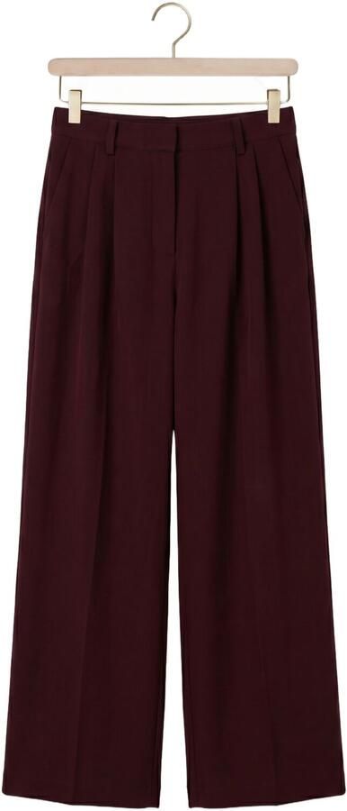 Studio AMAYA wide leg broek met plooien donkerrood - Foto 4