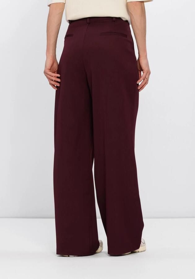 Studio AMAYA wide leg broek met plooien donkerrood - Foto 2