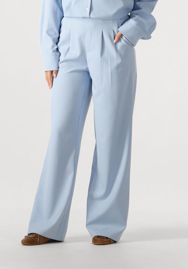 Studio AMAYA wide leg regular waist broek lichtblauw