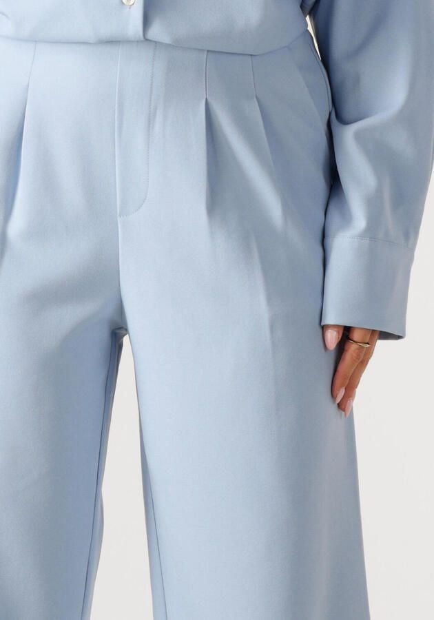 Studio AMAYA wide leg regular waist broek lichtblauw - Foto 3