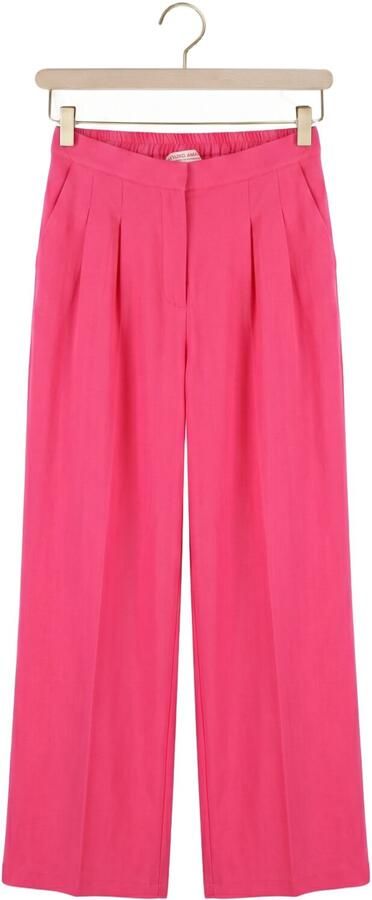 Studio AMAYA straight high waist broek met linnen roze - Foto 4