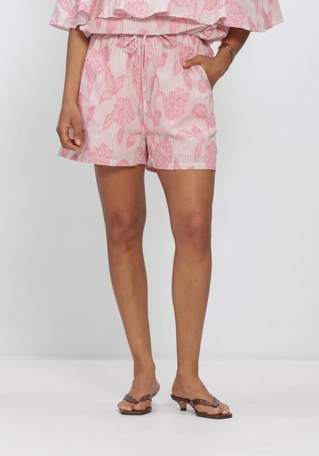 Studio AMAYA high waist gestreepte casual short roze