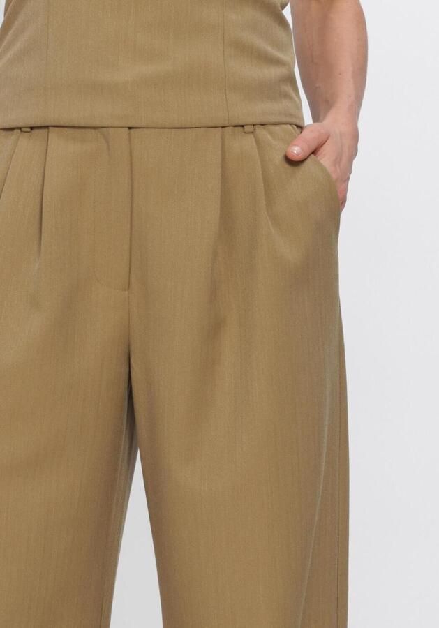 Studio AMAYA X Sofie Graafland wide leg broek met plooien kaki - Foto 3