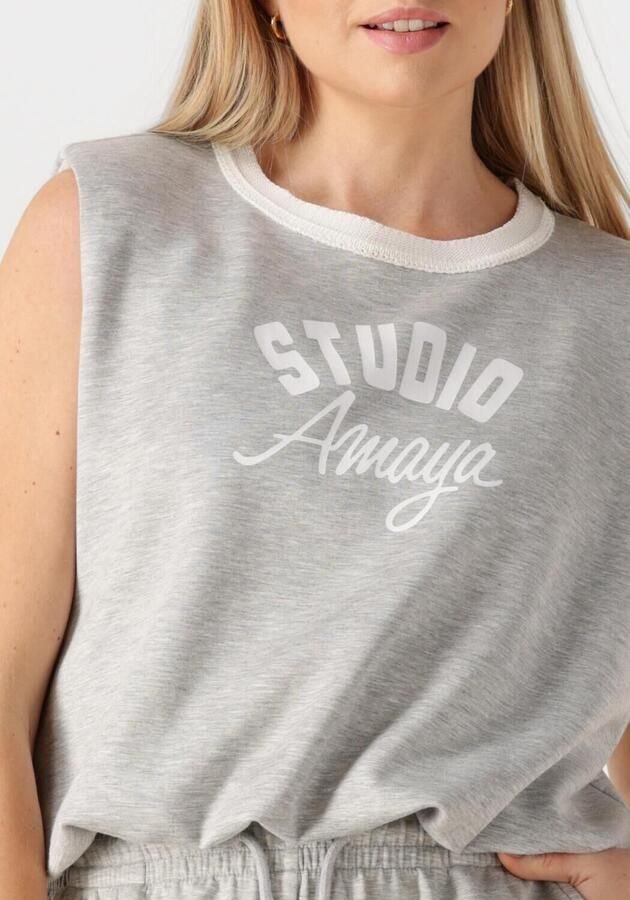 STUDIO AMAYA Dames Tops & T-shirts Amour Top Lichtgrijs - Foto 3