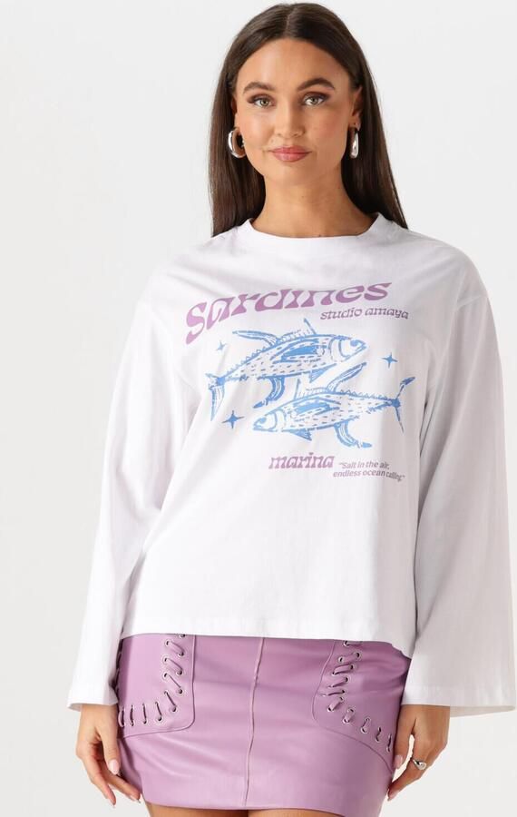 STUDIO AMAYA Dames Tops & T-shirts Sardines Wit