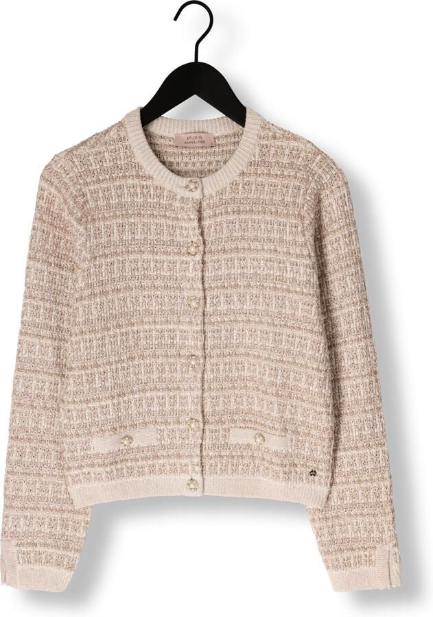 STUDIO ANNELOES Dames Truien & Vesten Chandra Gold Cardigan Beige