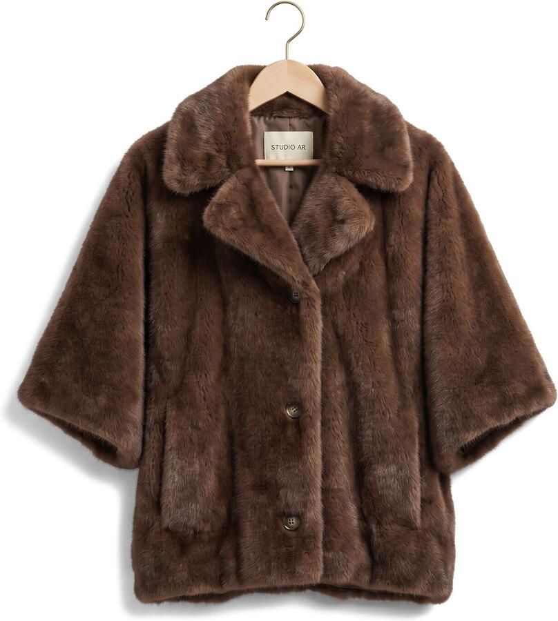 STUDIO AR Dames Jassen Clara Faux Mink Bruin - Foto 2