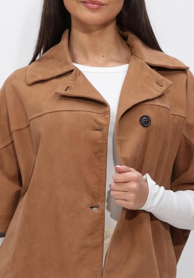 STUDIO AR Dames Jassen Clara Goat Suede Camel - Foto 3