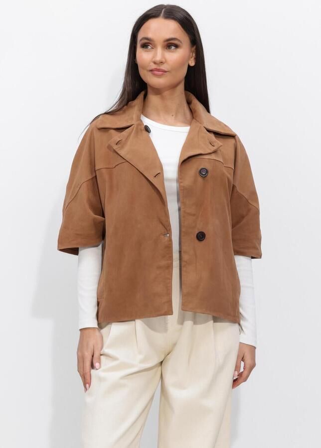 STUDIO AR Dames Jassen Clara Goat Suede Camel
