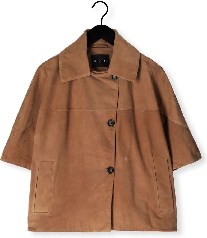 STUDIO AR Dames Jassen Clara Goat Suede Camel - Foto 2