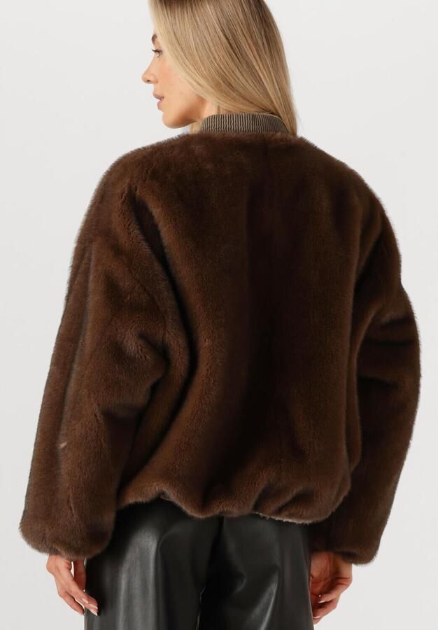 STUDIO AR Reversible faux mink jas Etta bruin - Foto 3