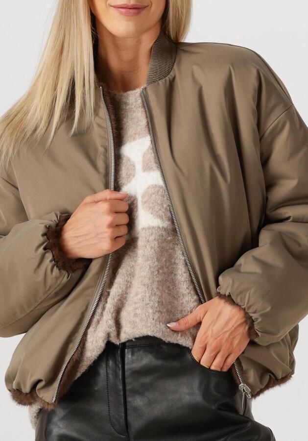 STUDIO AR Reversible faux mink jas Etta bruin - Foto 2