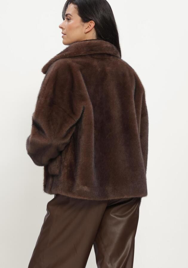 STUDIO AR Dames Jassen Faje Faux Mink Bruin - Foto 2