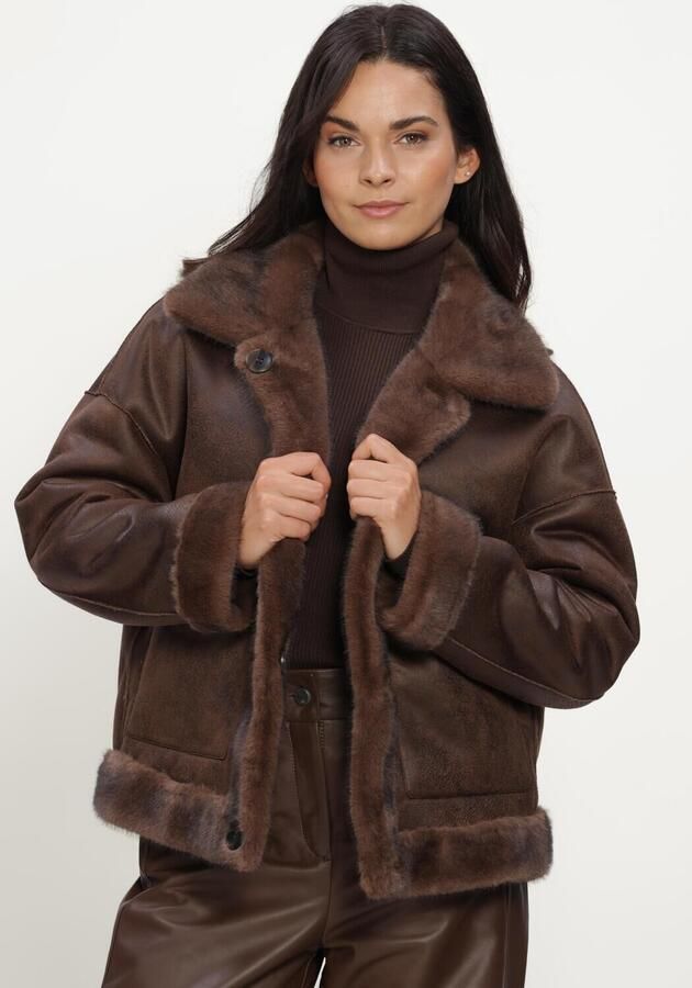 STUDIO AR Dames Jassen Faje Faux Mink Bruin - Foto 3
