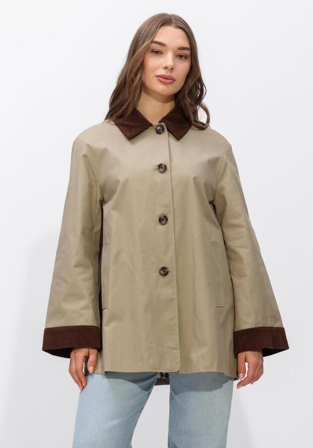 STUDIO AR Dames Jassen Fiora Cotton Twill Beige