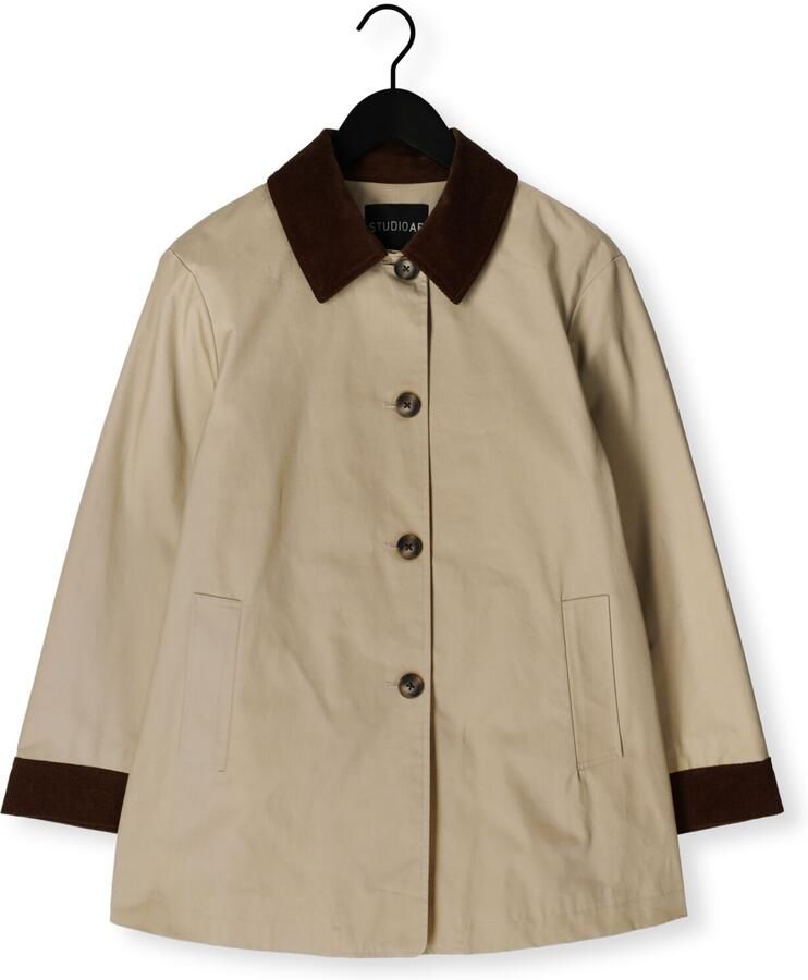 STUDIO AR Dames Jassen Fiora Cotton Twill Beige - Foto 2