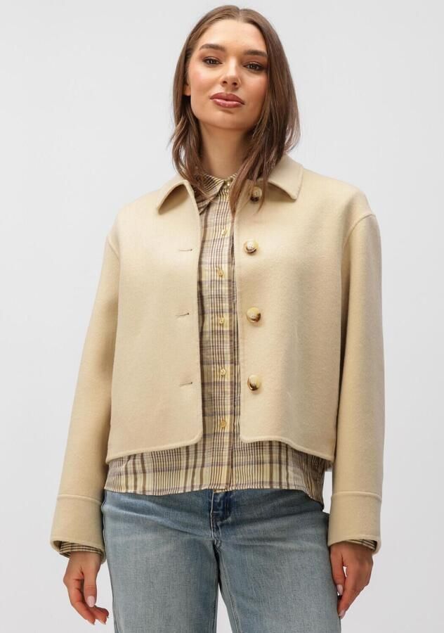 STUDIO AR Dames Jassen Nicolina Wool Blend Butter Yellow