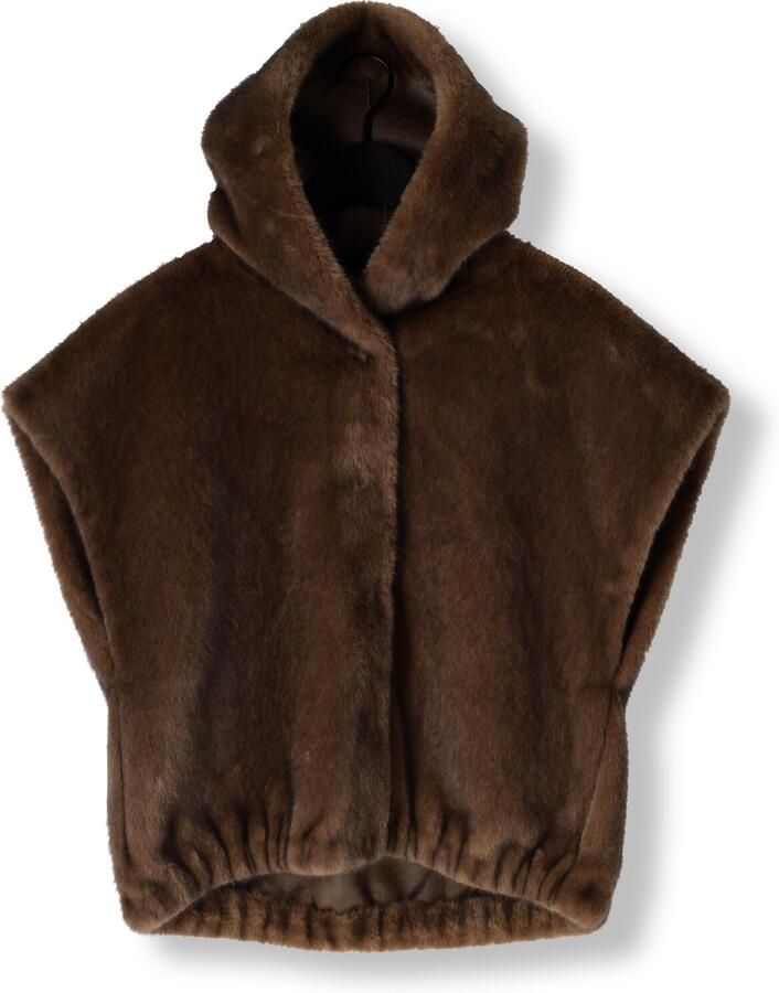 STUDIO AR Faux Mink gilet Olena bruin - Foto 1