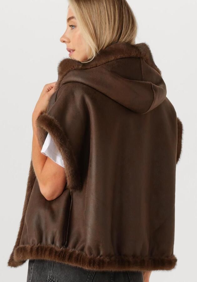 STUDIO AR Faux Mink gilet Olena bruin - Foto 2