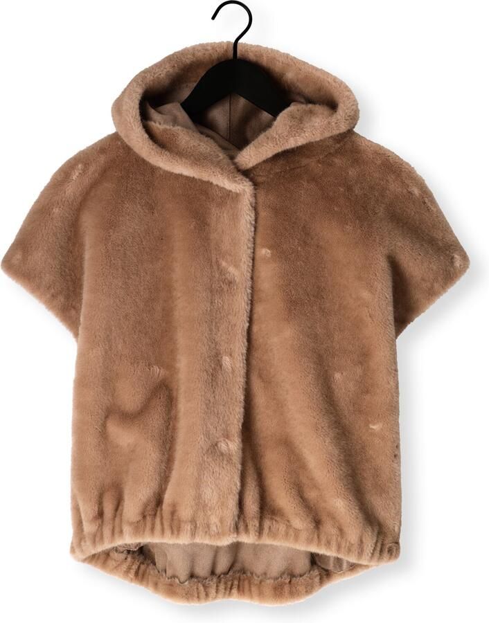 STUDIO AR Faux mink gilet Olena camel - Foto 4