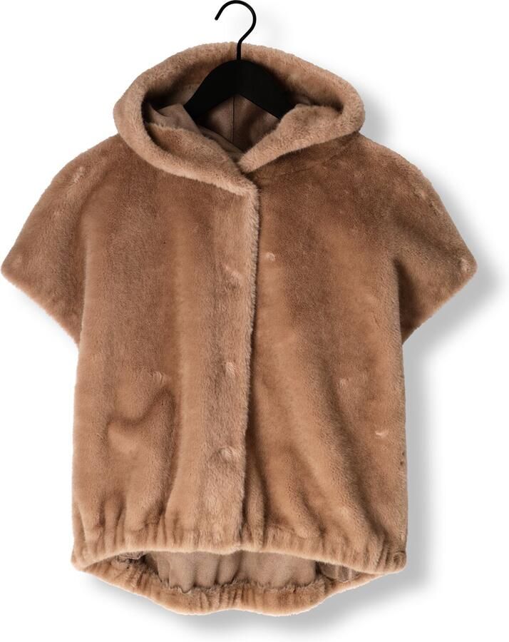 STUDIO AR Faux mink gilet Olena camel
