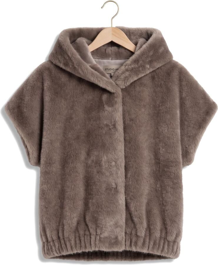 STUDIO AR Dames Jassen Olena Faux Mink Taupe - Foto 2