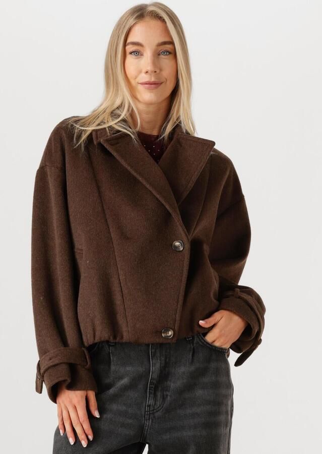 STUDIO AR Wollen bomberjack Silas bruin - Foto 4