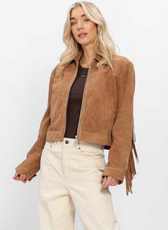 STUDIO AR Dames Jassen Sue Goat Suede Sturdy Bruin
