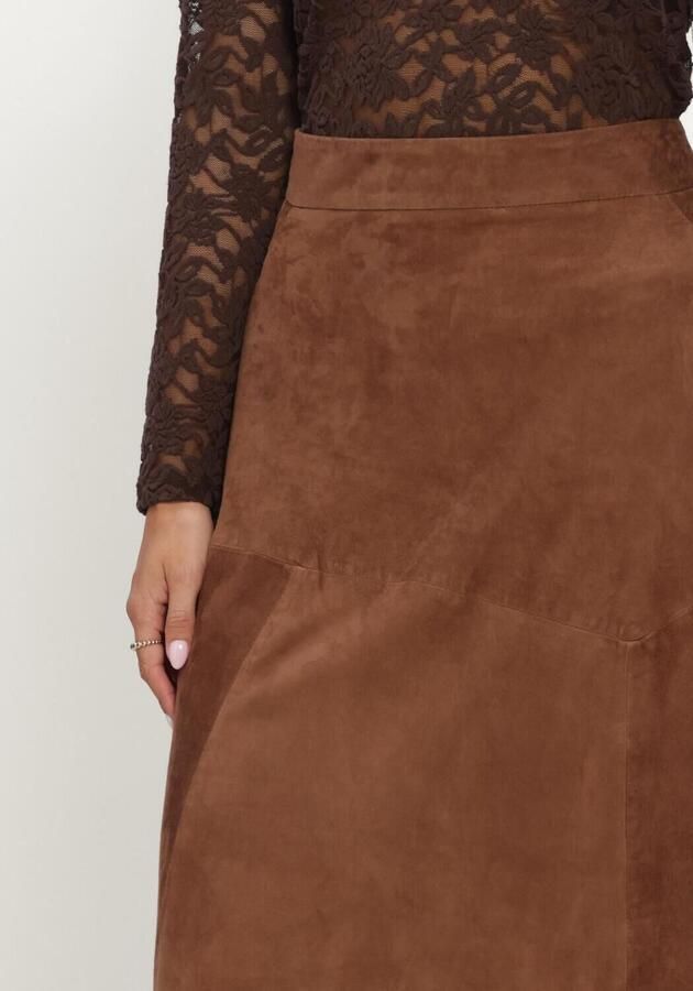 STUDIO AR Dames Rokken Helena Goat Suede Bruin - Foto 3