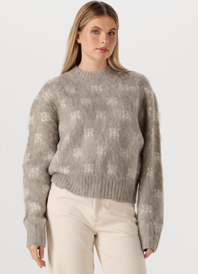 STUDIO AR Dames Truien & Vesten Alyssa Brushed Knit Taupe - Foto 4